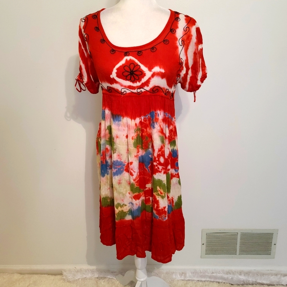 WESTERN FASHION BOHO TYE DYE DRESS
